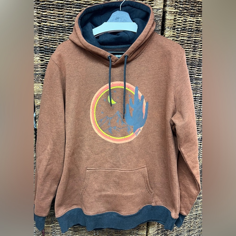 Hooey‎ - Rust Brown/Blue/Black Graphic Hoodie- XXL